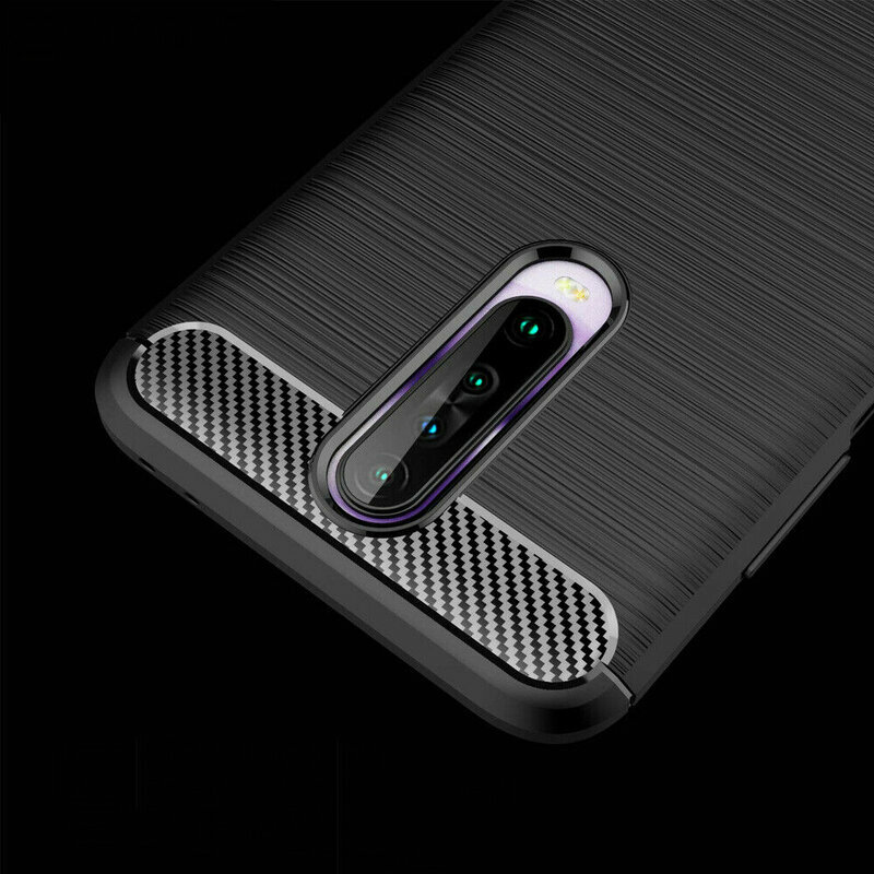 Husa Xiaomi Redmi K30 5G Techsuit Carbon Silicone, negru