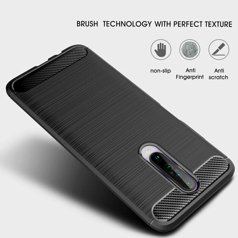 Husa Xiaomi Redmi K30 5G Techsuit Carbon Silicone, negru
