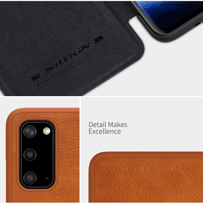 Husa Samsung Galaxy S20 5G Nillkin QIN Leather, negru