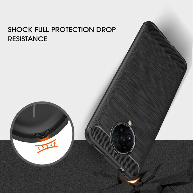 Husa Xiaomi Redmi K30 Pro Zoom Techsuit Carbon Silicone, negru