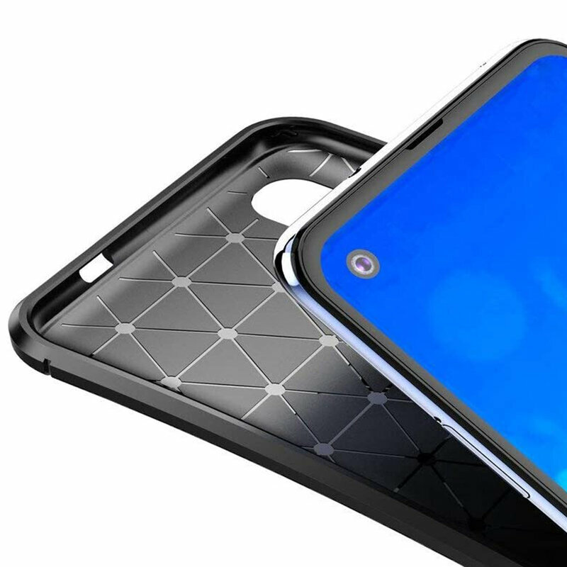 Husa Motorola One Action Carbon Fiber Skin - Negru