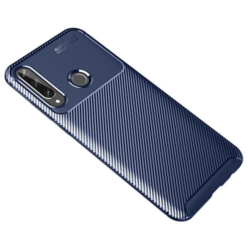 Husa Huawei P Smart S / Y8p Carbon Fiber Skin - Albastru