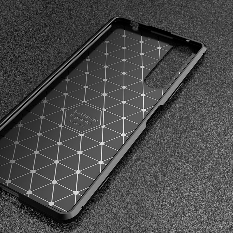 Husa Sony Xperia 10 II Carbon Fiber Skin - Albastru