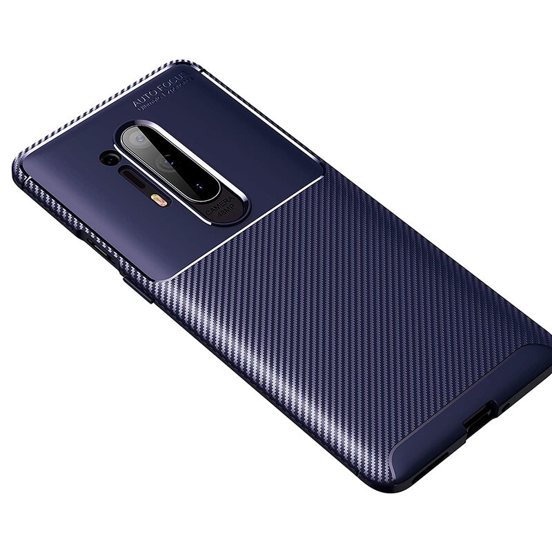 Husa OnePlus 8 Pro Carbon Fiber Skin - Albastru