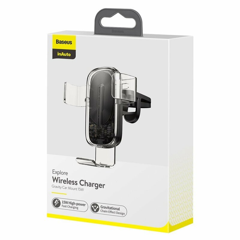 Suport Auto Telefon Baseus Gravity Cu Incarcare Wireless - WXYL-K02 - Transparent
