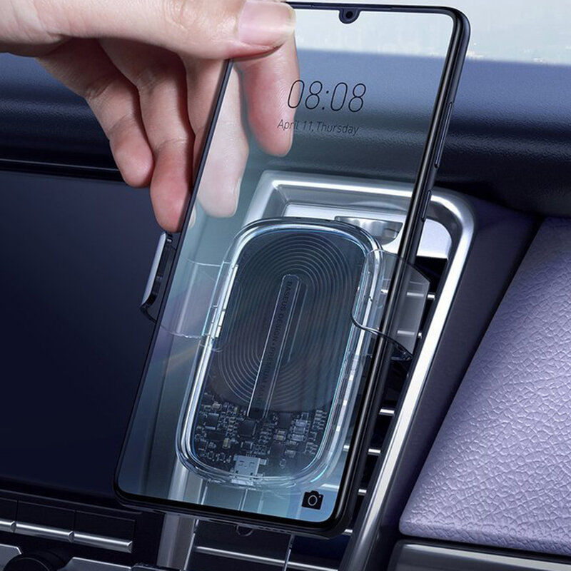 Suport Auto Telefon Baseus Gravity Cu Incarcare Wireless - WXYL-K02 - Transparent