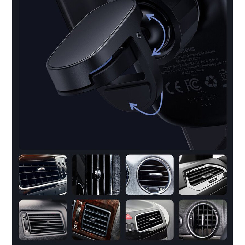 Suport Auto Telefon Baseus Gravity Cu Incarcare Wireless - WXYL-K02 - Transparent