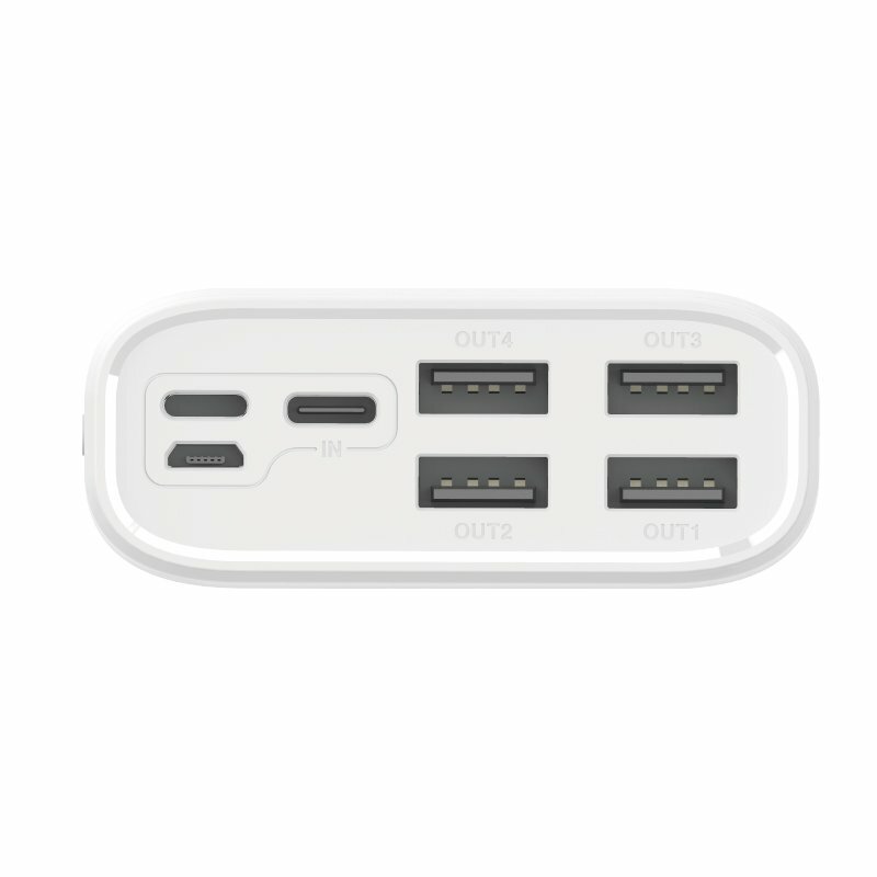 Baterie Externa Dudao K8Max 30000mAh 4xUSB/Micro-USB/Type-C/Lightning 4A - Alb