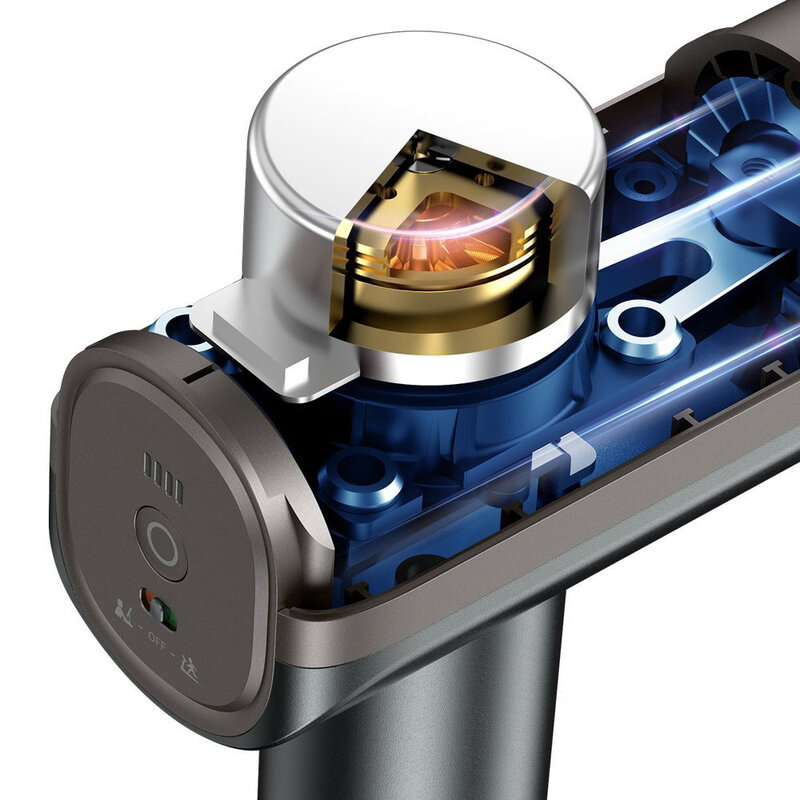 Aparat De Masaj Profesional Baseus Wireless Cu 4 Capete Interschimbabile - Gri