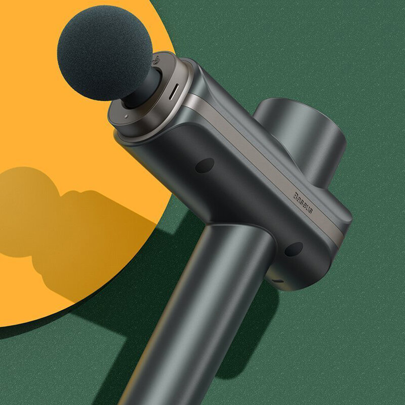 Aparat De Masaj Profesional Baseus Wireless Cu 4 Capete Interschimbabile - Gri