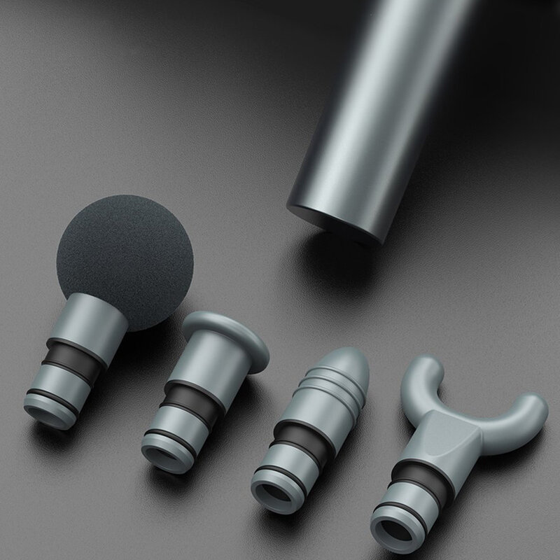 Aparat De Masaj Profesional Baseus Wireless Cu 4 Capete Interschimbabile - Gri