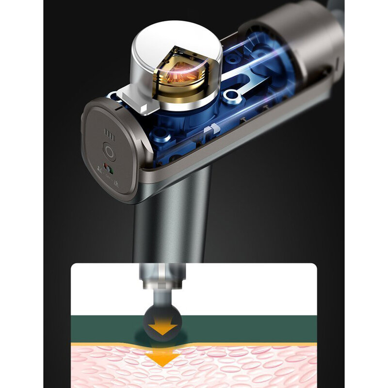 Aparat De Masaj Profesional Baseus Wireless Cu 4 Capete Interschimbabile - Gri