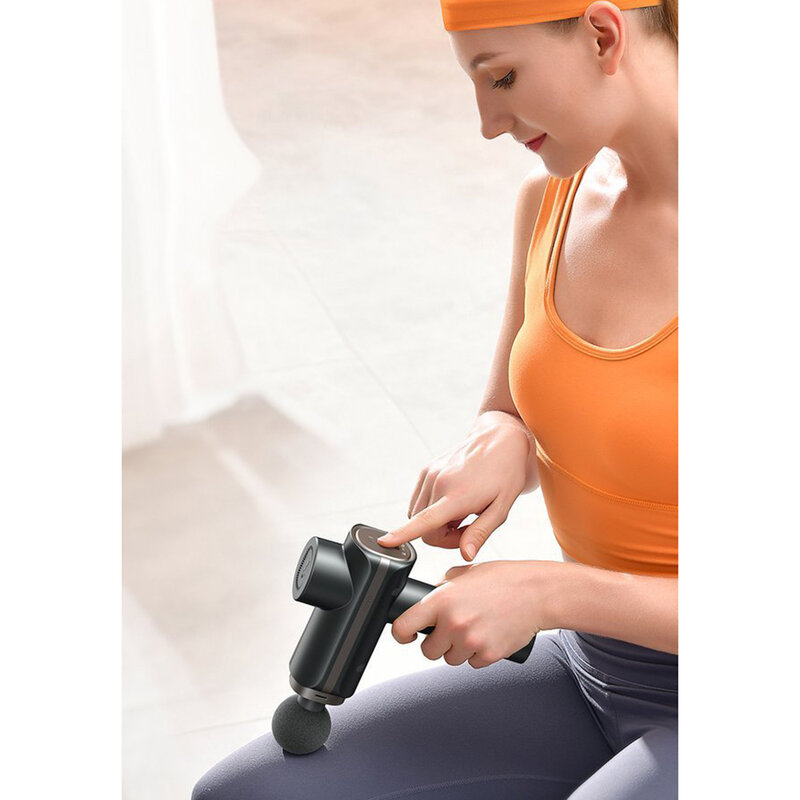 Aparat De Masaj Profesional Baseus Wireless Cu 4 Capete Interschimbabile - Gri