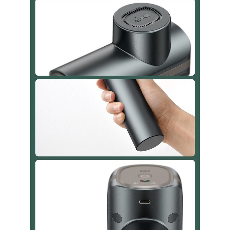 Aparat De Masaj Profesional Baseus Wireless Cu 4 Capete Interschimbabile - Gri