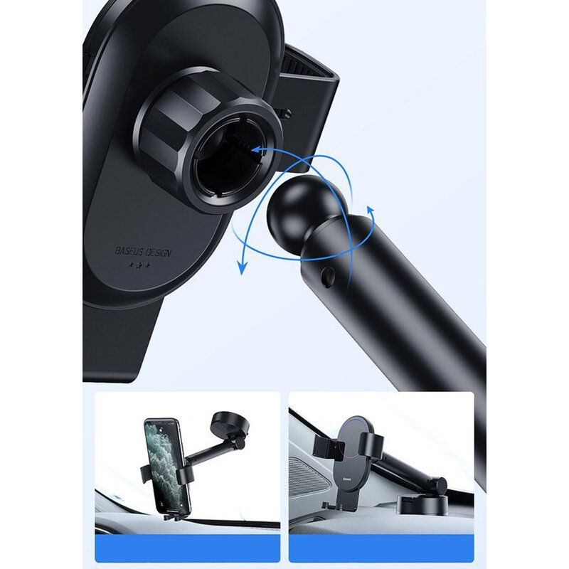 Suport Auto Telefon Baseus Simplism Pentru Parbriz / Bord - SUYL-JY0S - Argintiu