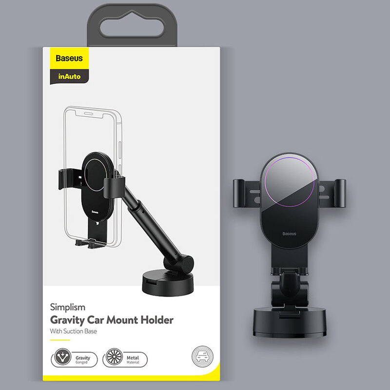 Suport Auto Telefon Baseus Simplism Pentru Parbriz / Bord - SUYL-JY0S - Argintiu