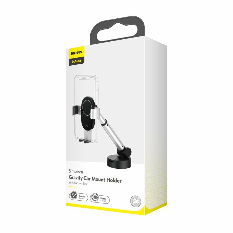 Suport Auto Telefon Baseus Simplism Pentru Parbriz / Bord - SUYL-JY0S - Argintiu