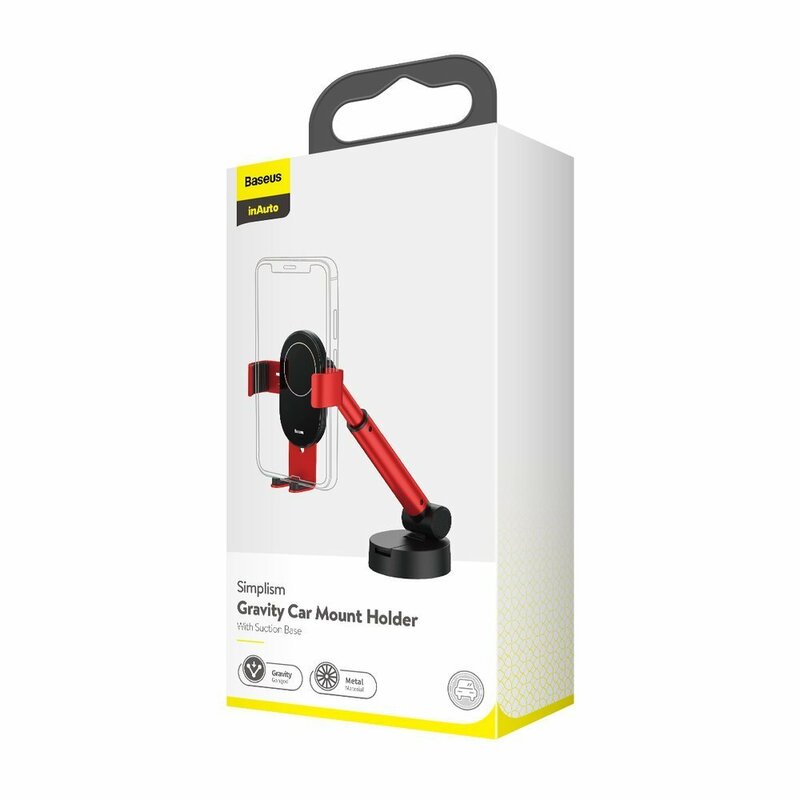 Suport Auto Telefon Baseus Simplism Pentru Parbriz / Bord - SUYL-JY09 - Rosu