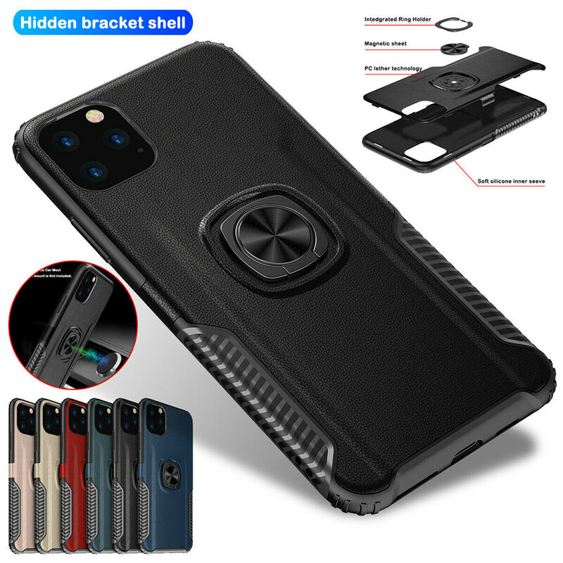 Husa iPhone 11 Pro Hybrid Cu Inel Suport Stand Magnetic - Negru