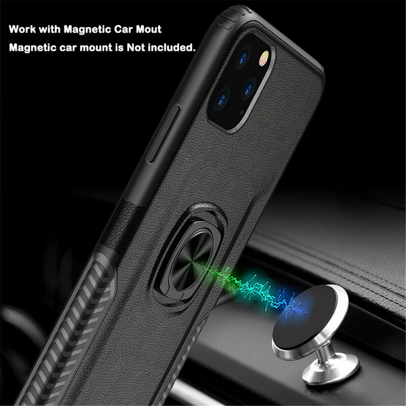 Husa iPhone 11 Pro Hybrid Cu Inel Suport Stand Magnetic - Negru