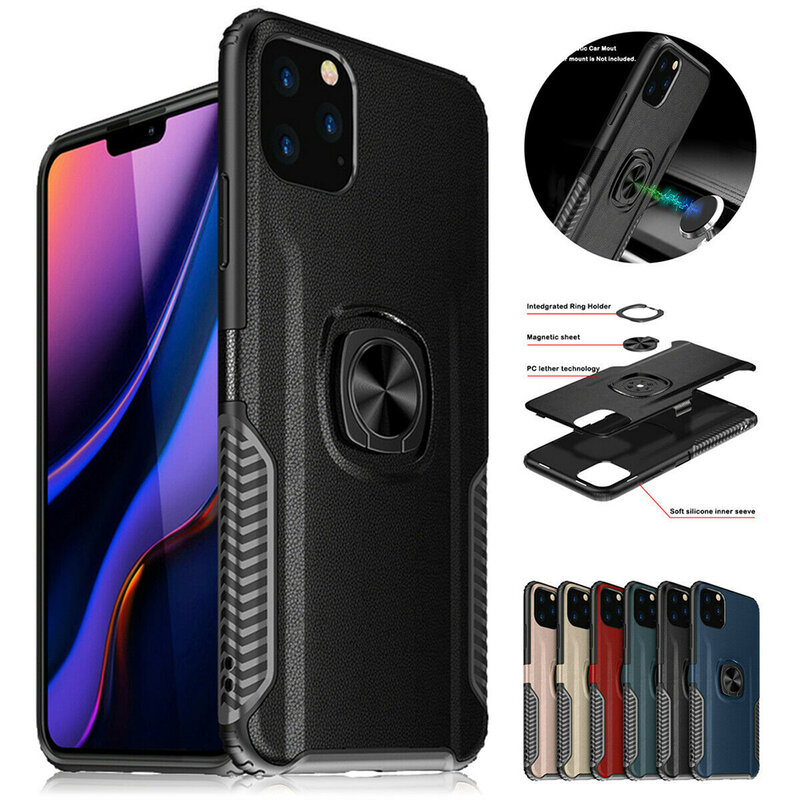 Husa iPhone 11 Pro Hybrid Cu Inel Suport Stand Magnetic - Negru