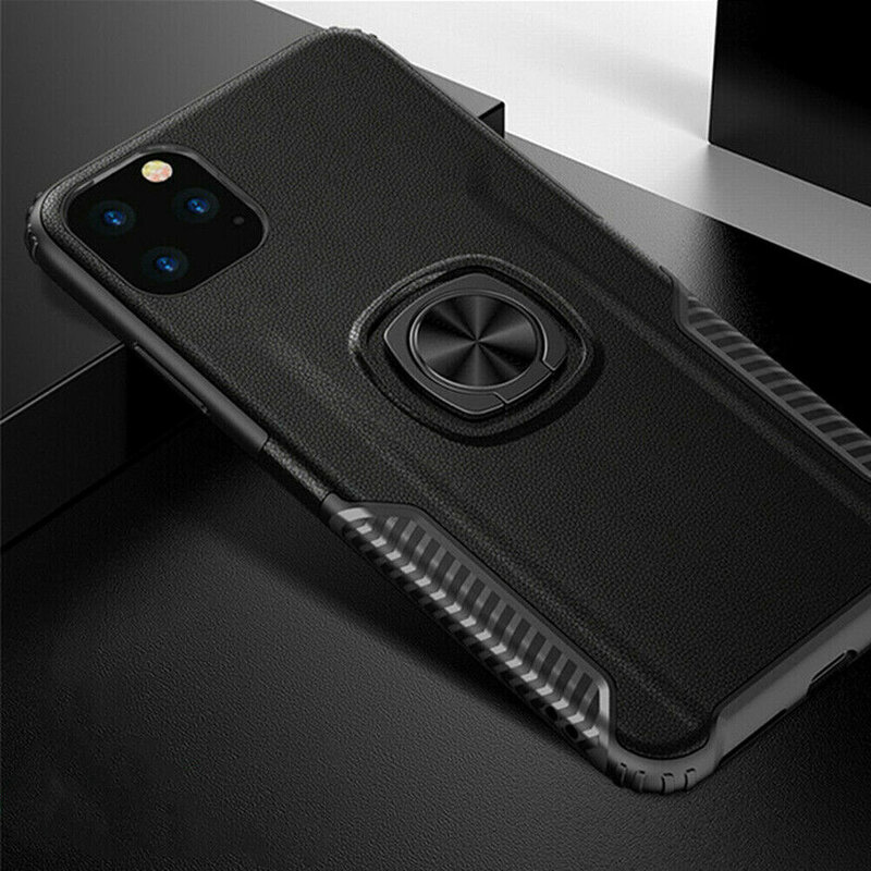 Husa iPhone 11 Pro Hybrid Cu Inel Suport Stand Magnetic - Negru