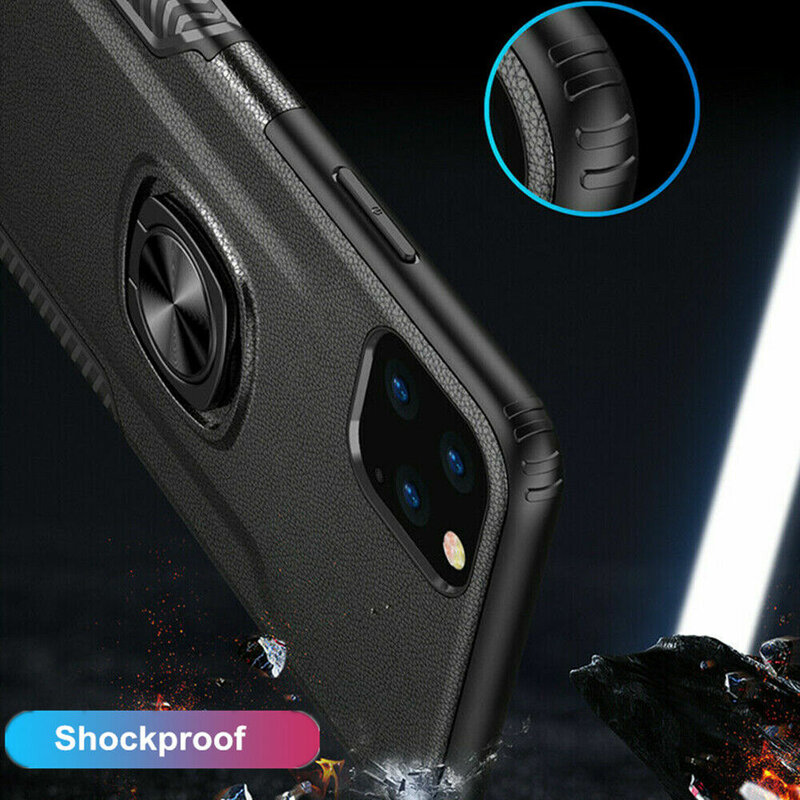 Husa iPhone 11 Pro Hybrid Cu Inel Suport Stand Magnetic - Negru