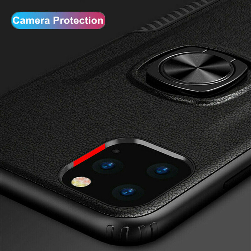 Husa iPhone 11 Pro Hybrid Cu Inel Suport Stand Magnetic - Negru