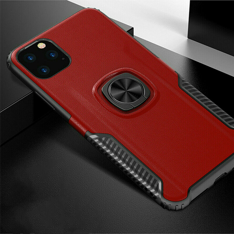 Husa iPhone 11 Pro Max Hybrid Cu Inel Suport Stand Magnetic - Rosu