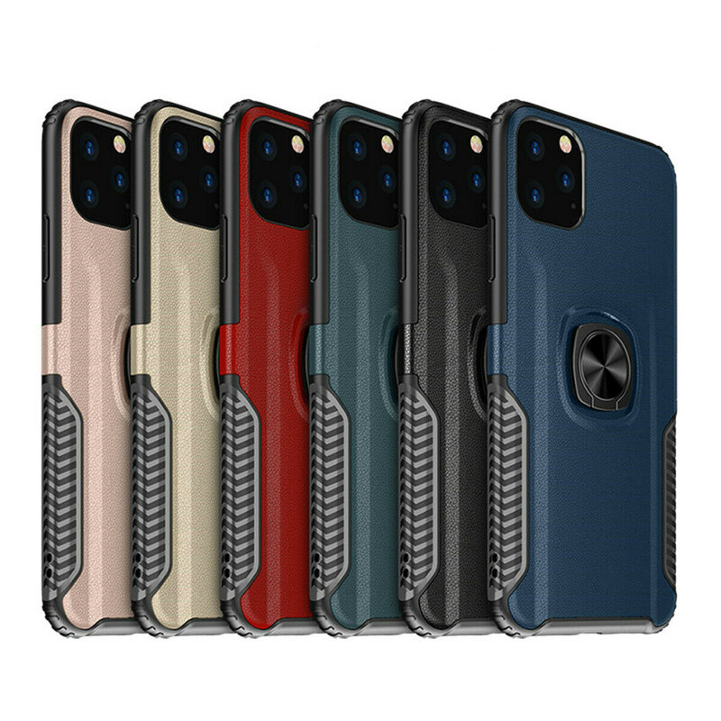 Husa iPhone 11 Pro Max Hybrid Cu Inel Suport Stand Magnetic - Rosu