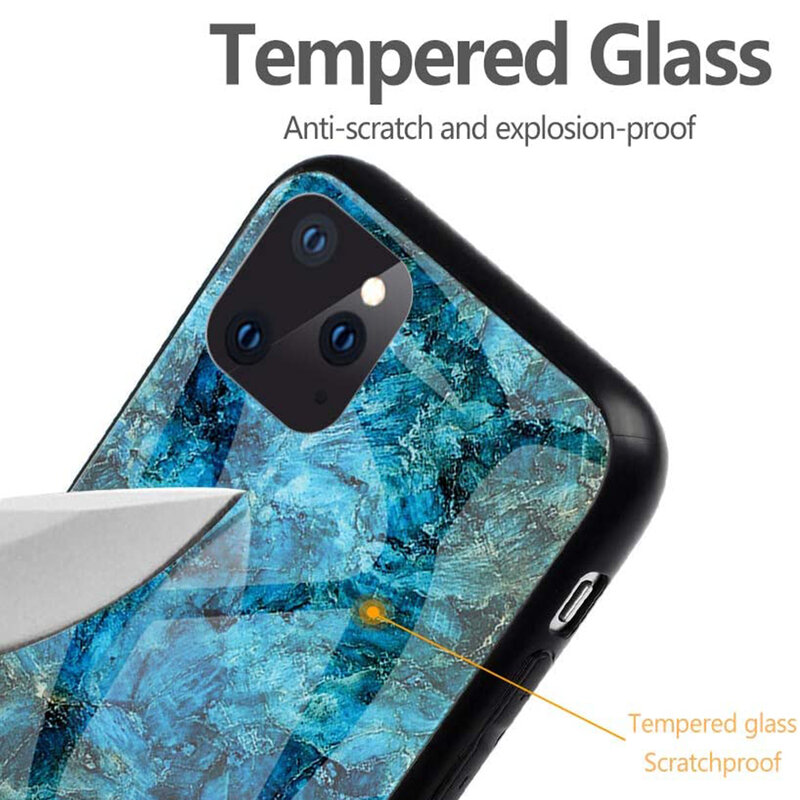 Husa iPhone 11 Pro Max Color Glass Din Policarbonat Cu Acoperire Lucioasa - Model 1