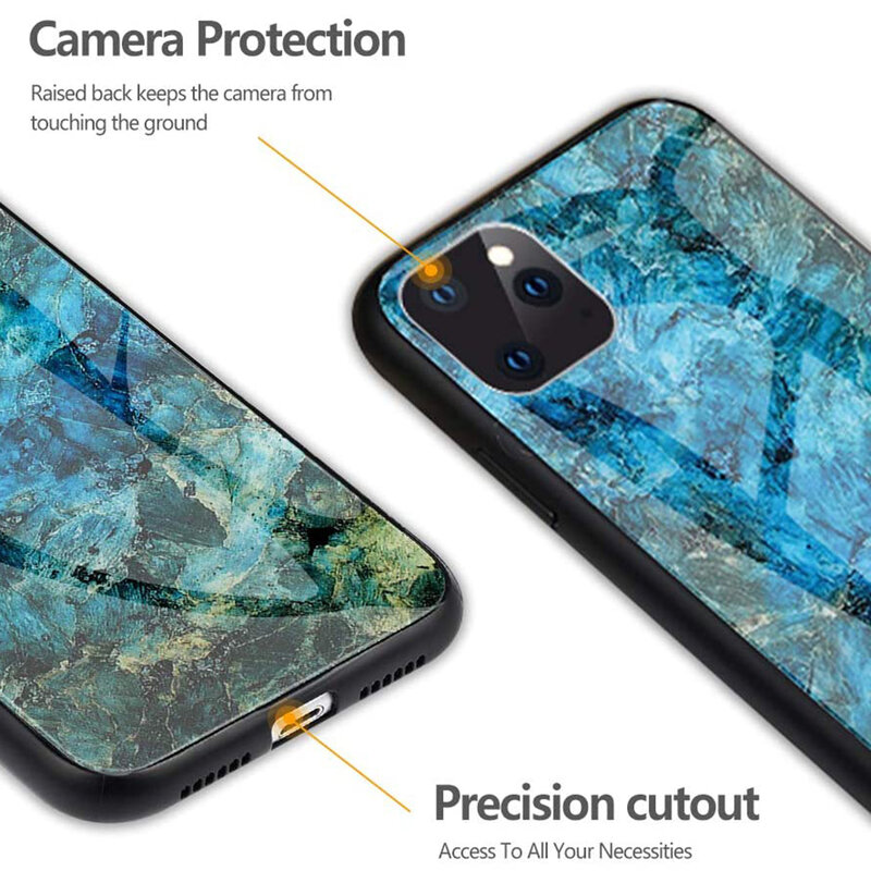 Husa iPhone 11 Pro Max Color Glass Din Policarbonat Cu Acoperire Lucioasa - Model 1