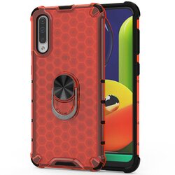 Husa Samsung Galaxy A30s Honeycomb Cu Inel Suport Stand Magnetic - Rosu