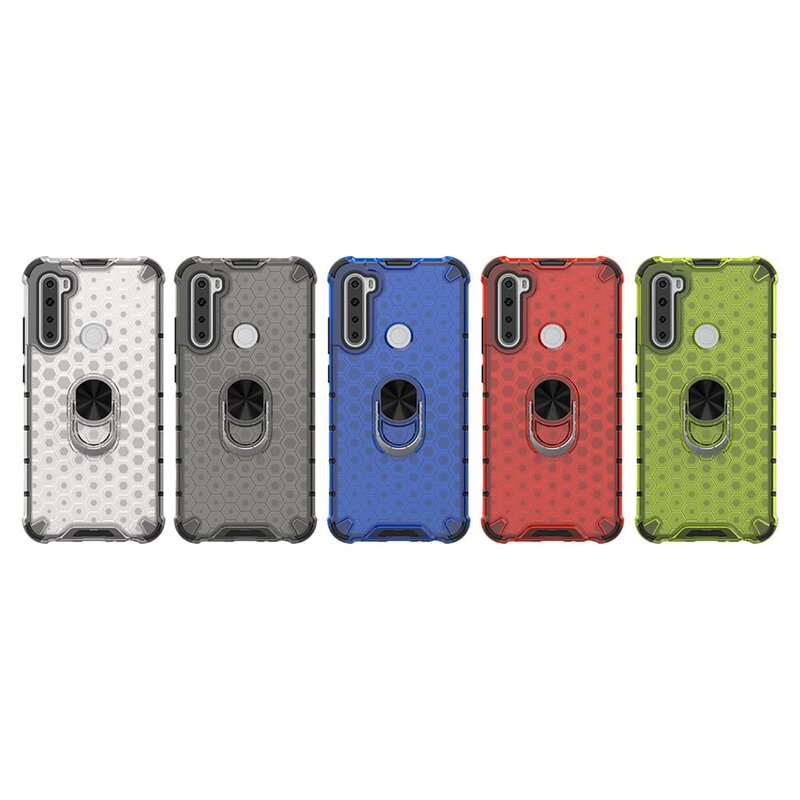 Husa Xiaomi Redmi Note 8T Honeycomb Cu Inel Suport Stand Magnetic - Albastru
