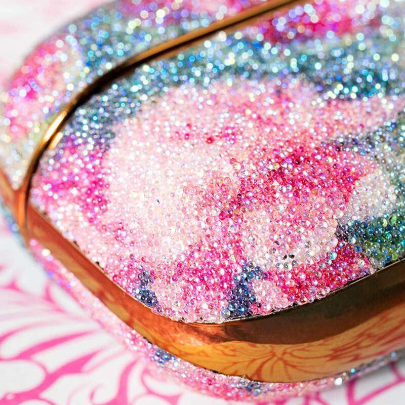 Husa Apple Airpods Pro Kingxbar Curcubeu Stralucitoare Cu Sclipici - Roz