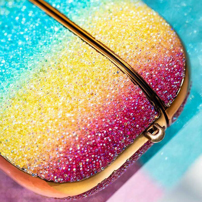 Husa Apple Airpods Pro Kingxbar Curcubeu Stralucitoare Cu Sclipici - Multicolor