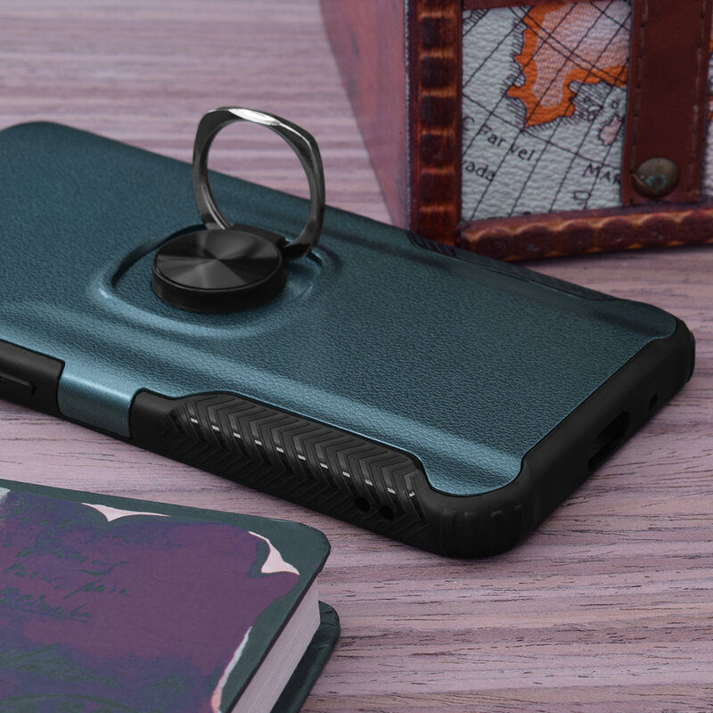 Husa Huawei Nova 5T Hybrid Cu Inel Suport Stand Magnetic - Verde