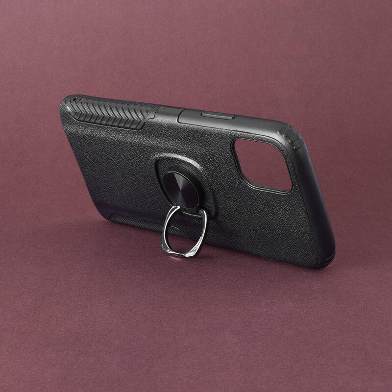 Husa iPhone 11 Pro Hybrid Cu Inel Suport Stand Magnetic - Negru
