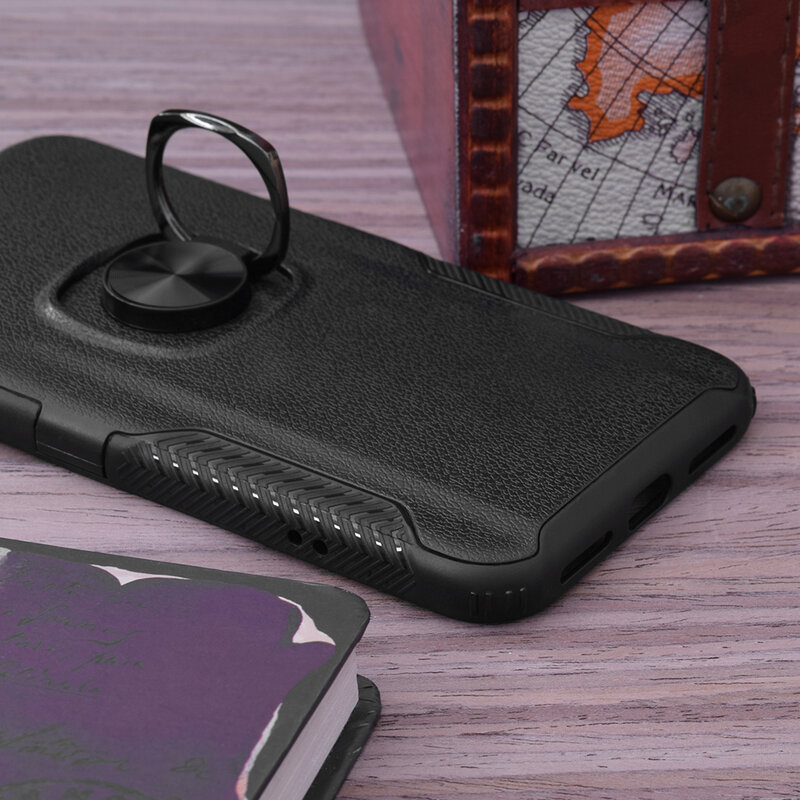 Husa iPhone 11 Pro Hybrid Cu Inel Suport Stand Magnetic - Negru