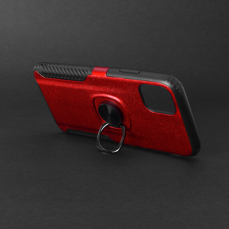 Husa iPhone 11 Hybrid Cu Inel Suport Stand Magnetic - Rosu