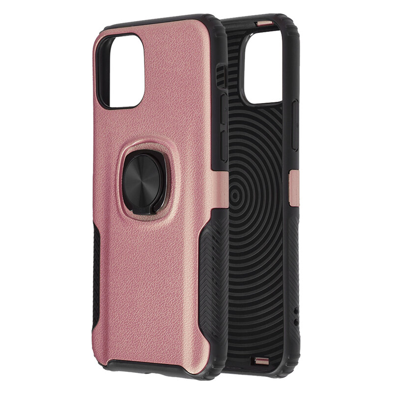 Husa iPhone 11 Hybrid Cu Inel Suport Stand Magnetic - Roz