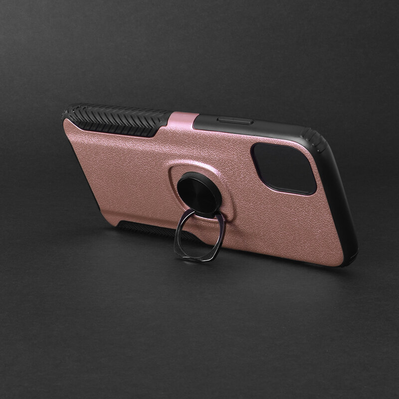 Husa iPhone 11 Hybrid Cu Inel Suport Stand Magnetic - Roz