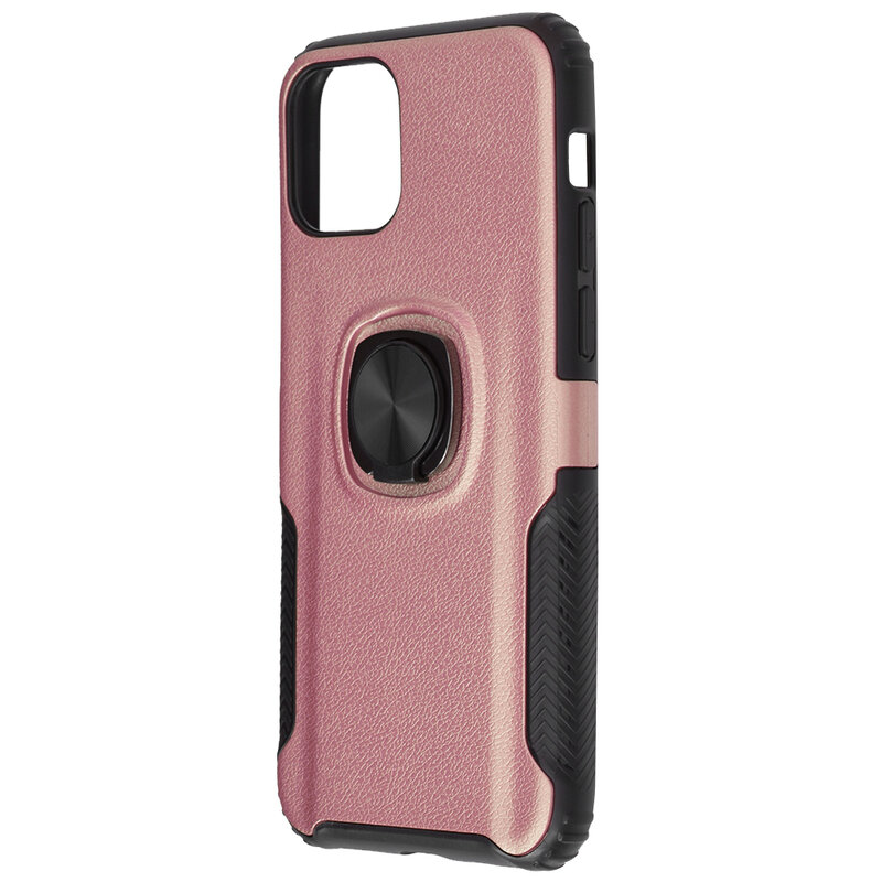 Husa iPhone 11 Pro Hybrid Cu Inel Suport Stand Magnetic - Roz