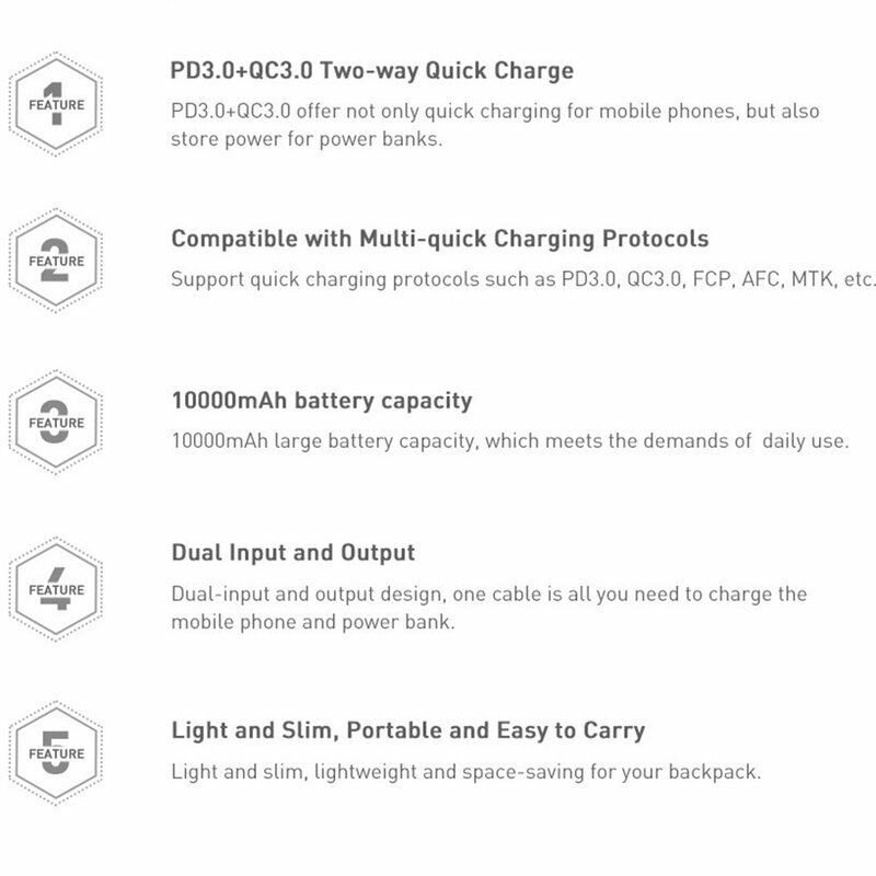 Acumulator Extern 10000 mAh Baseus Bipow Cu Incarcare Rapida 18W - PPDML-04 - Roz