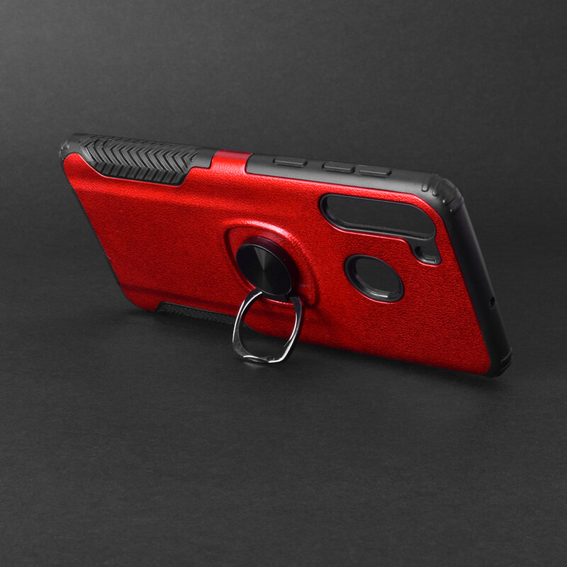 Husa Samsung Galaxy A21 Hybrid Cu Inel Suport Stand Magnetic - Rosu