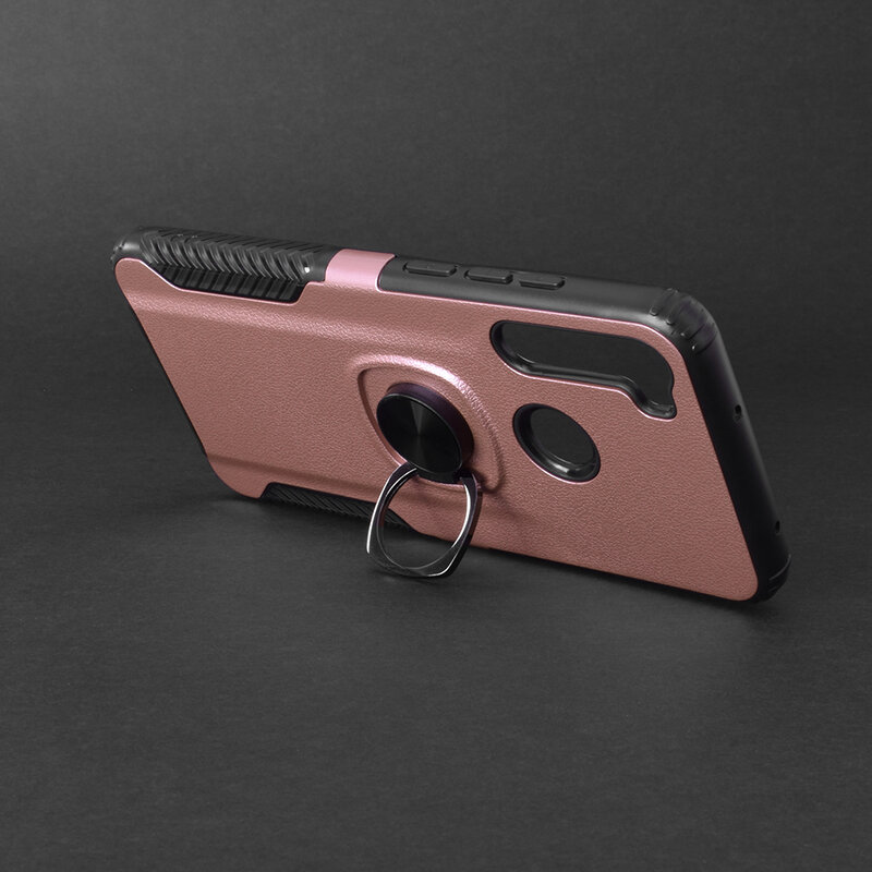 Husa Xiaomi Redmi Note 8T Hybrid Cu Inel Suport Stand Magnetic - Roz