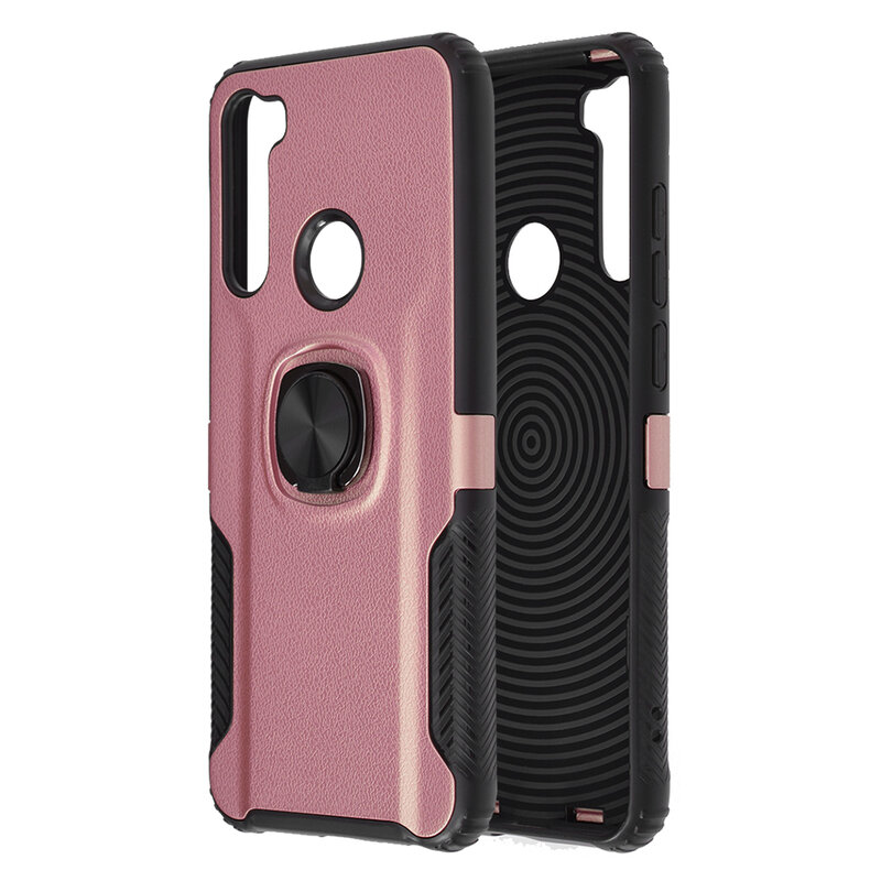 Husa Xiaomi Redmi Note 8T Hybrid Cu Inel Suport Stand Magnetic - Roz