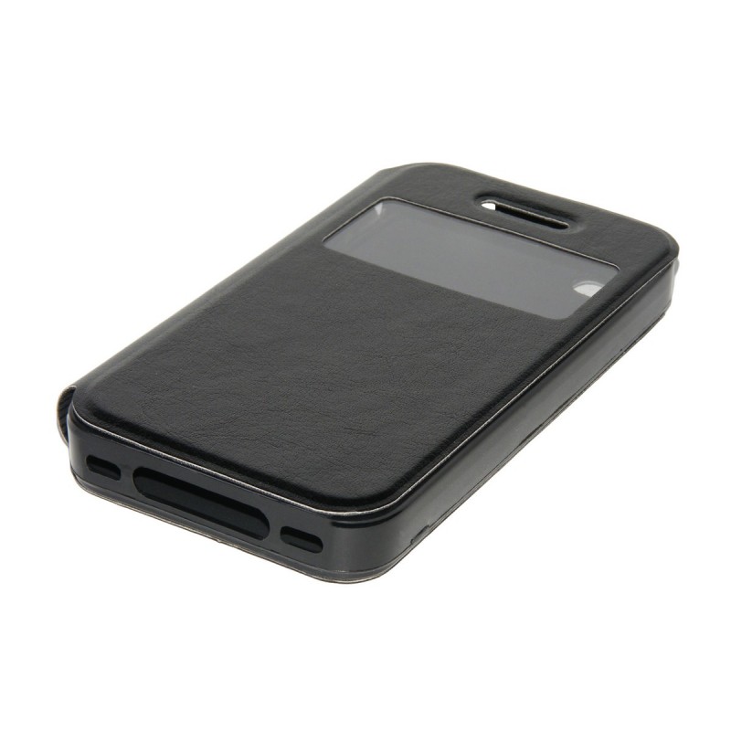 participant physically Remain Husa Iphone 4 / 4S Toc Flip Carte Negru BNG - CatMobile