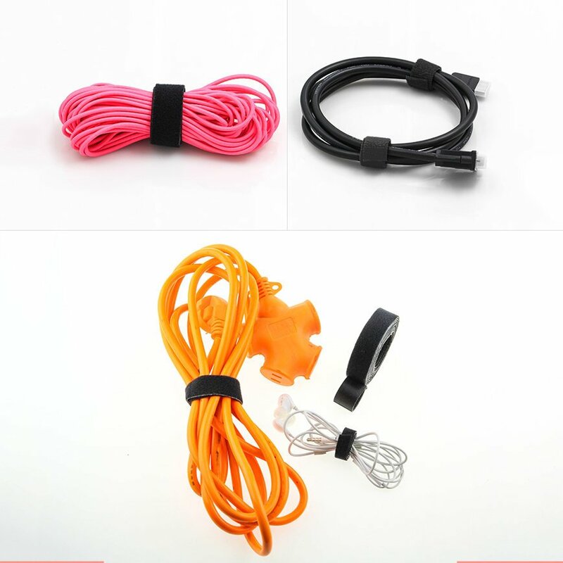 Organizator Cabluri Cu Velcro Si Dispenser Wozinsky 2m - WVO2MBK - Negru