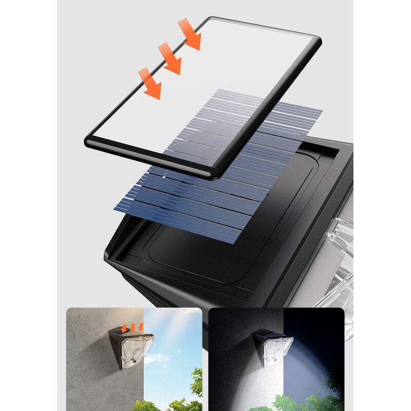 [Pachet 4x] Lampa Solara LED Baseus De Perete Cu Senzor De Miscare - DGNEN-B01 - Negru